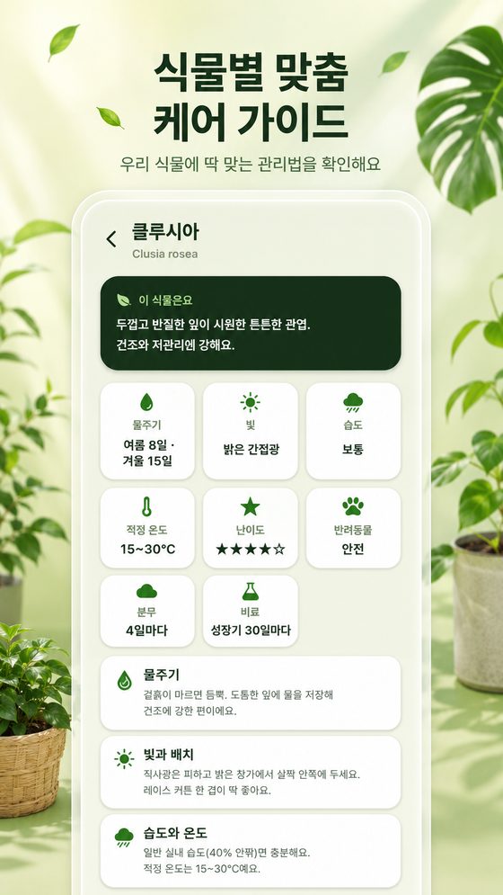 식물별 맞춤 케어 가이드